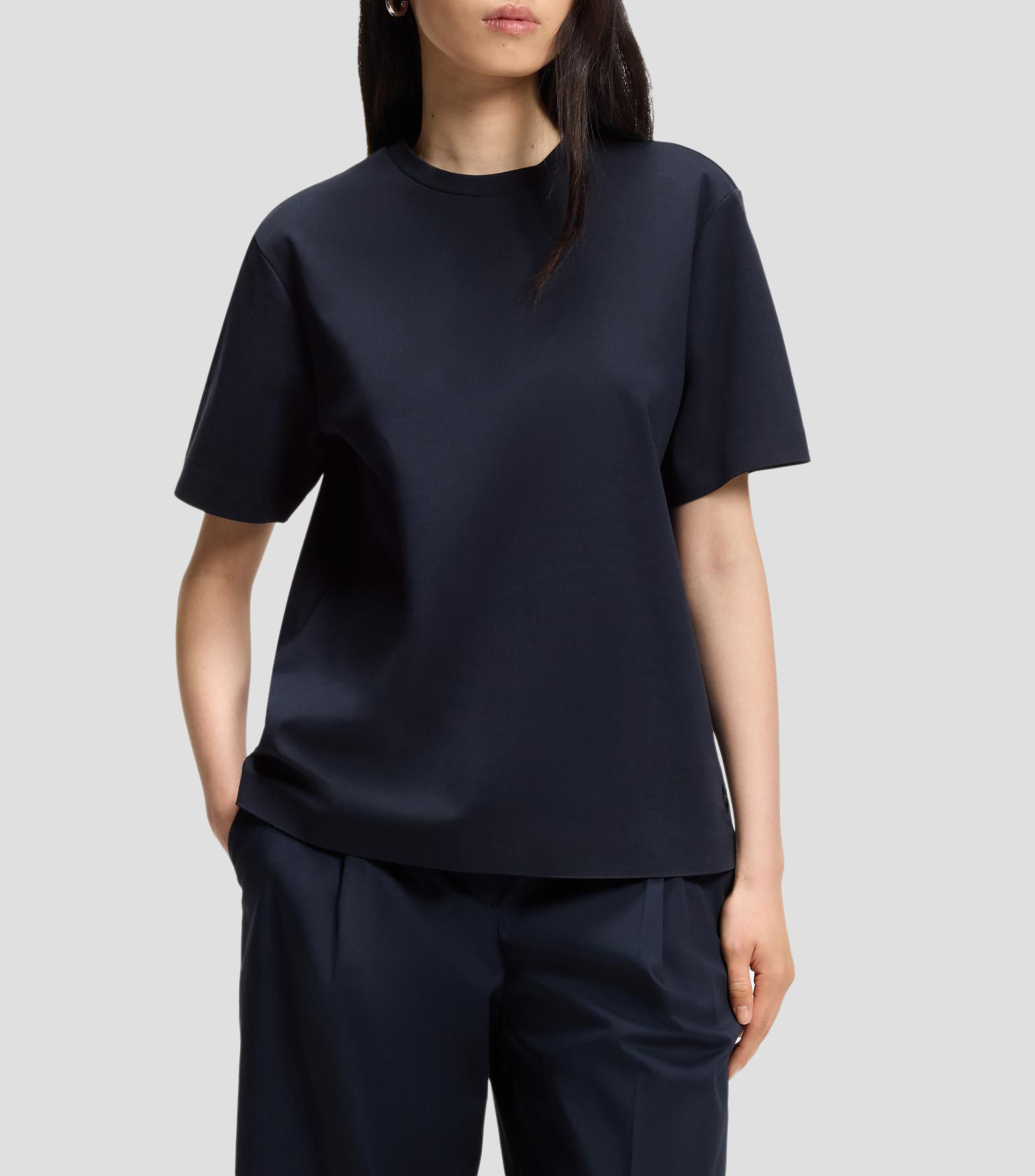 Playera relaxed en algodón mercerizado Mujer